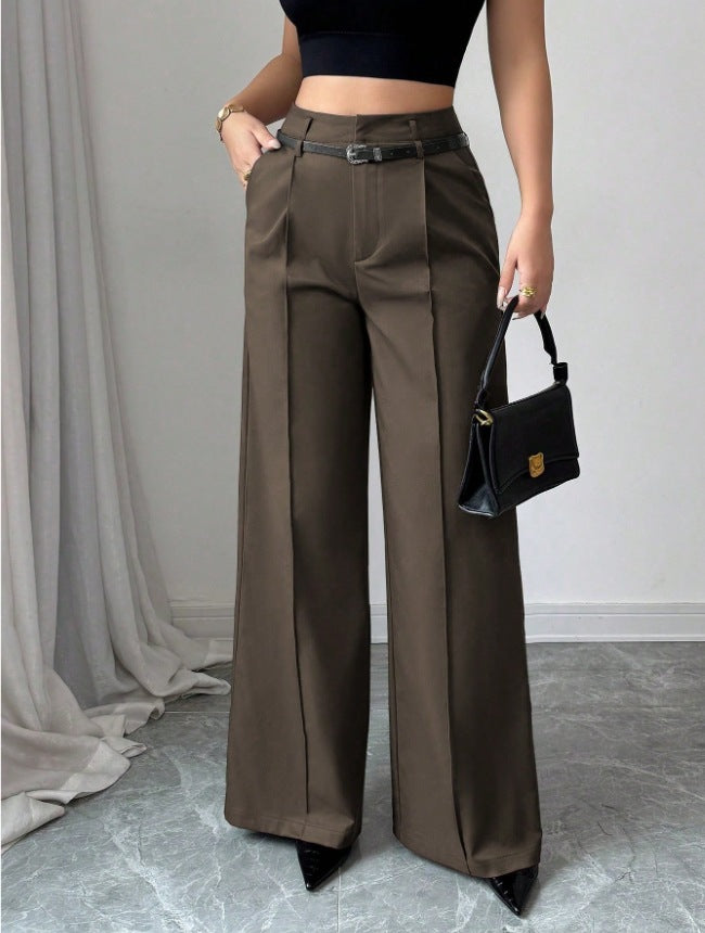 ZAYVORE Elegant High-Waisted Straight-Leg Trousers
