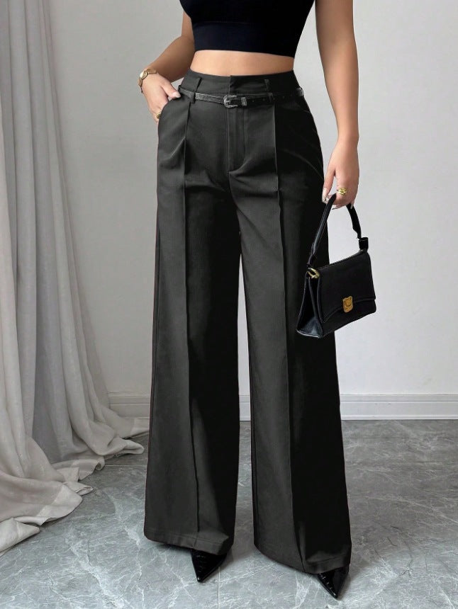 ZAYVORE Elegant High-Waisted Straight-Leg Trousers
