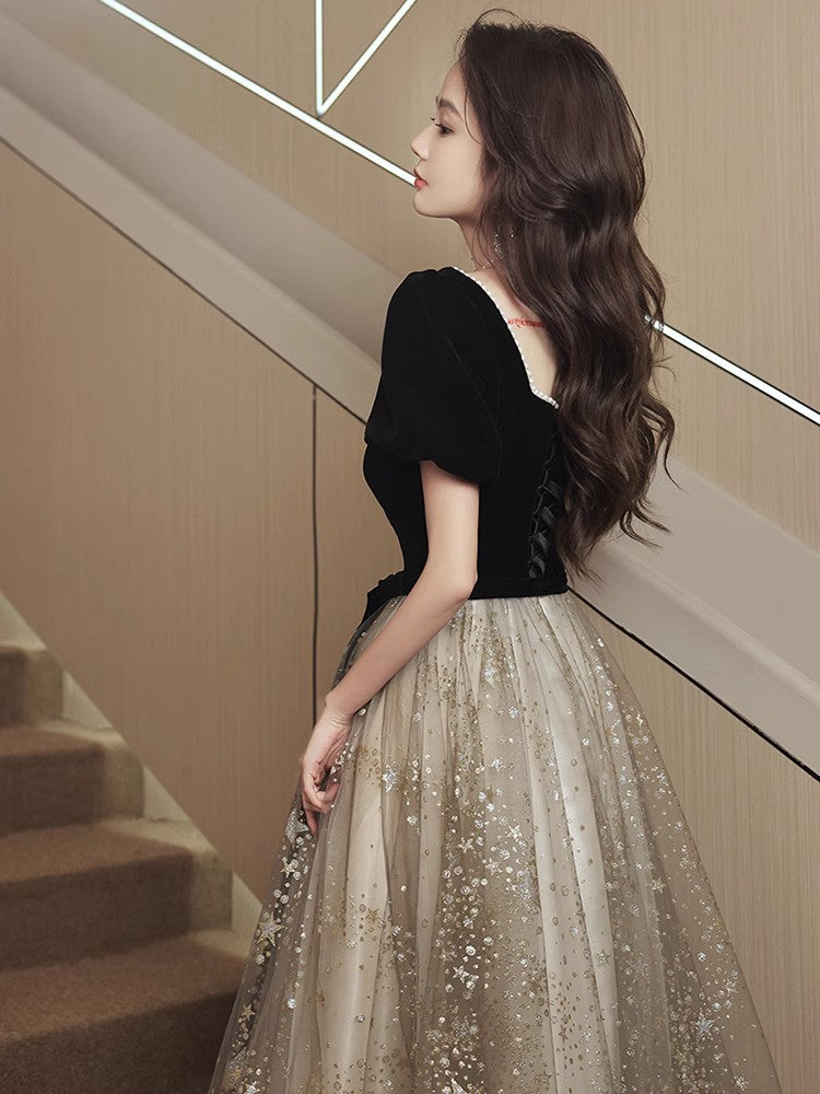 ZAYVORE French Luxury Black Evening Dress | Elegant Mesh Ceremony Dress