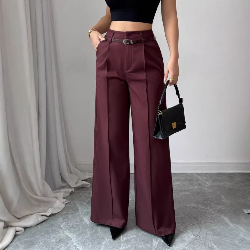 ZAYVORE Elegant High-Waisted Straight-Leg Trousers