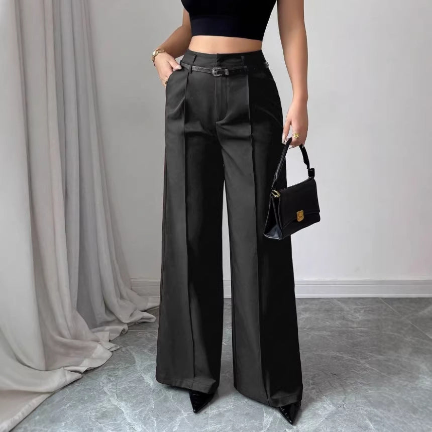 ZAYVORE Elegant High-Waisted Straight-Leg Trousers