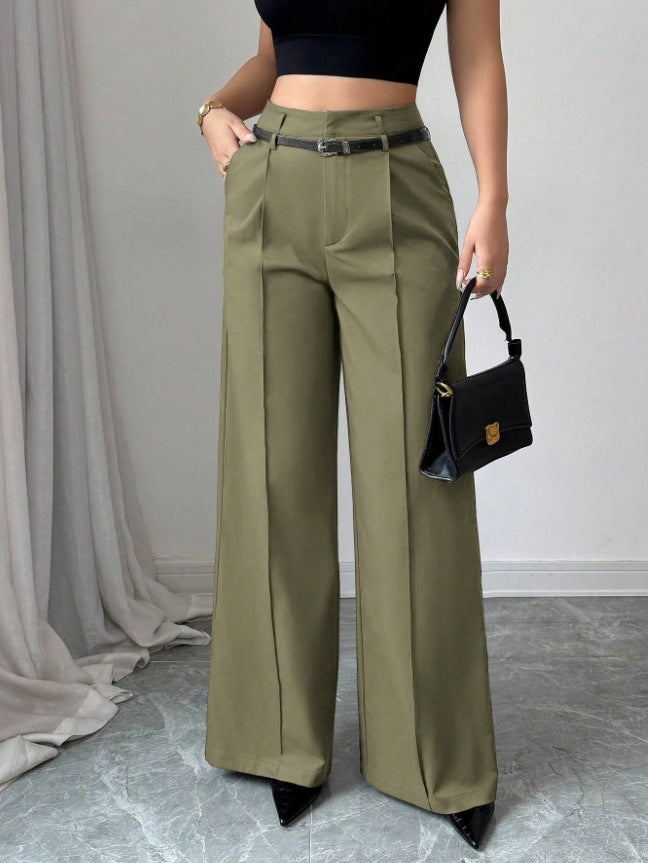 ZAYVORE Elegant High-Waisted Straight-Leg Trousers