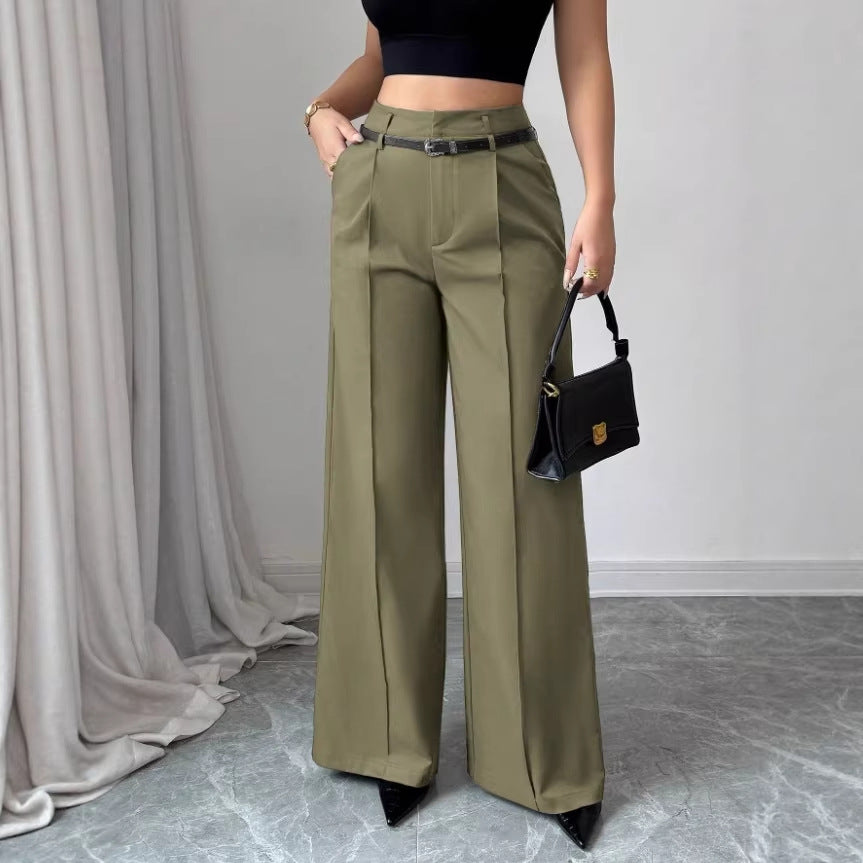 ZAYVORE Elegant High-Waisted Straight-Leg Trousers